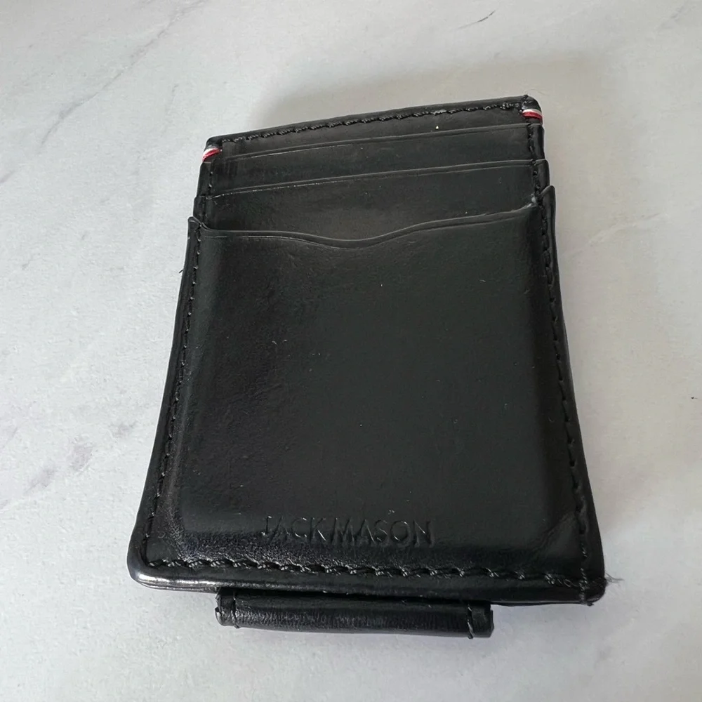 Jack Mason Italian Leather Black Money Clip